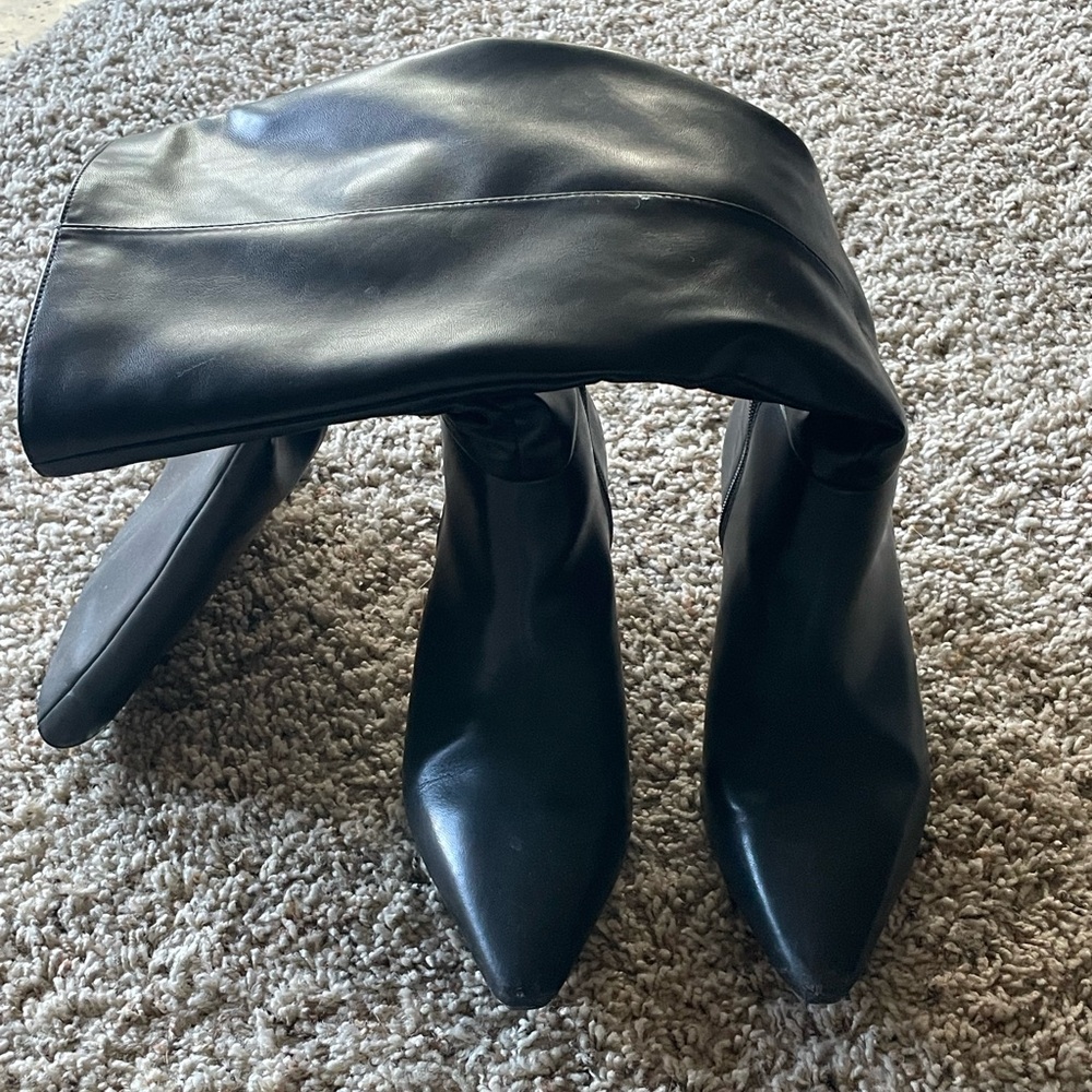 Black Leather Boots - Picture 2 of 2